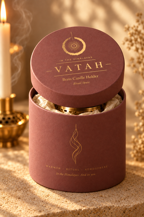 VATAH Brass Candle Holder — gift box front