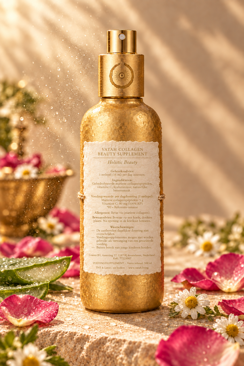 VATAH Collagen Beauty Supplement — bottle back label