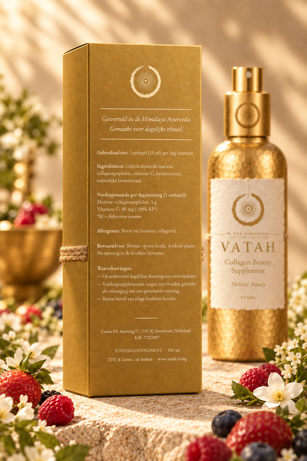 VATAH Collagen Beauty Supplement — box back label