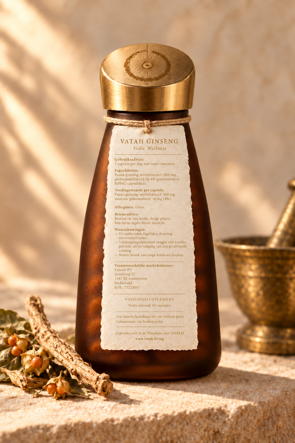 VATAH Ginseng — bottle back label