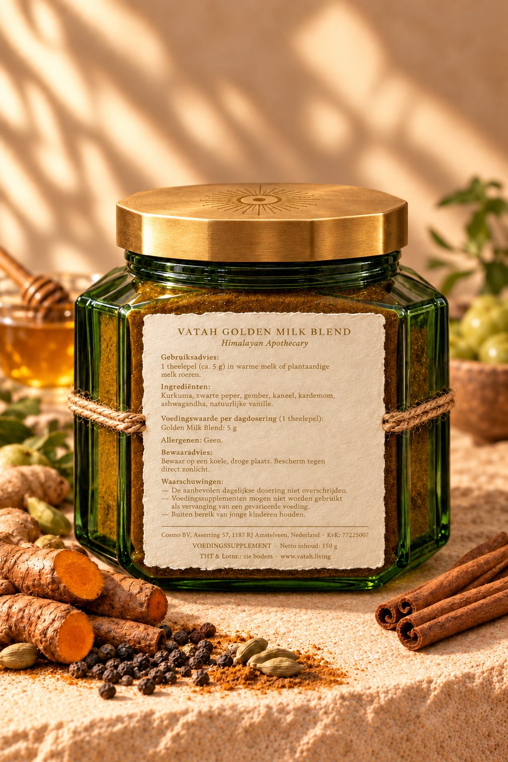 VATAH Golden Milk Blend — jar back label