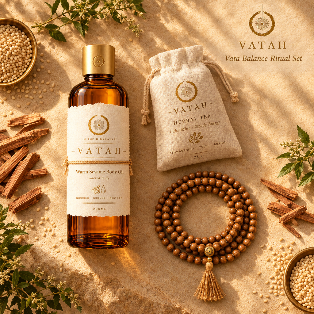 VATAH Vata Balance Ritual Set — Body Oil, Mala and Stillness Tea