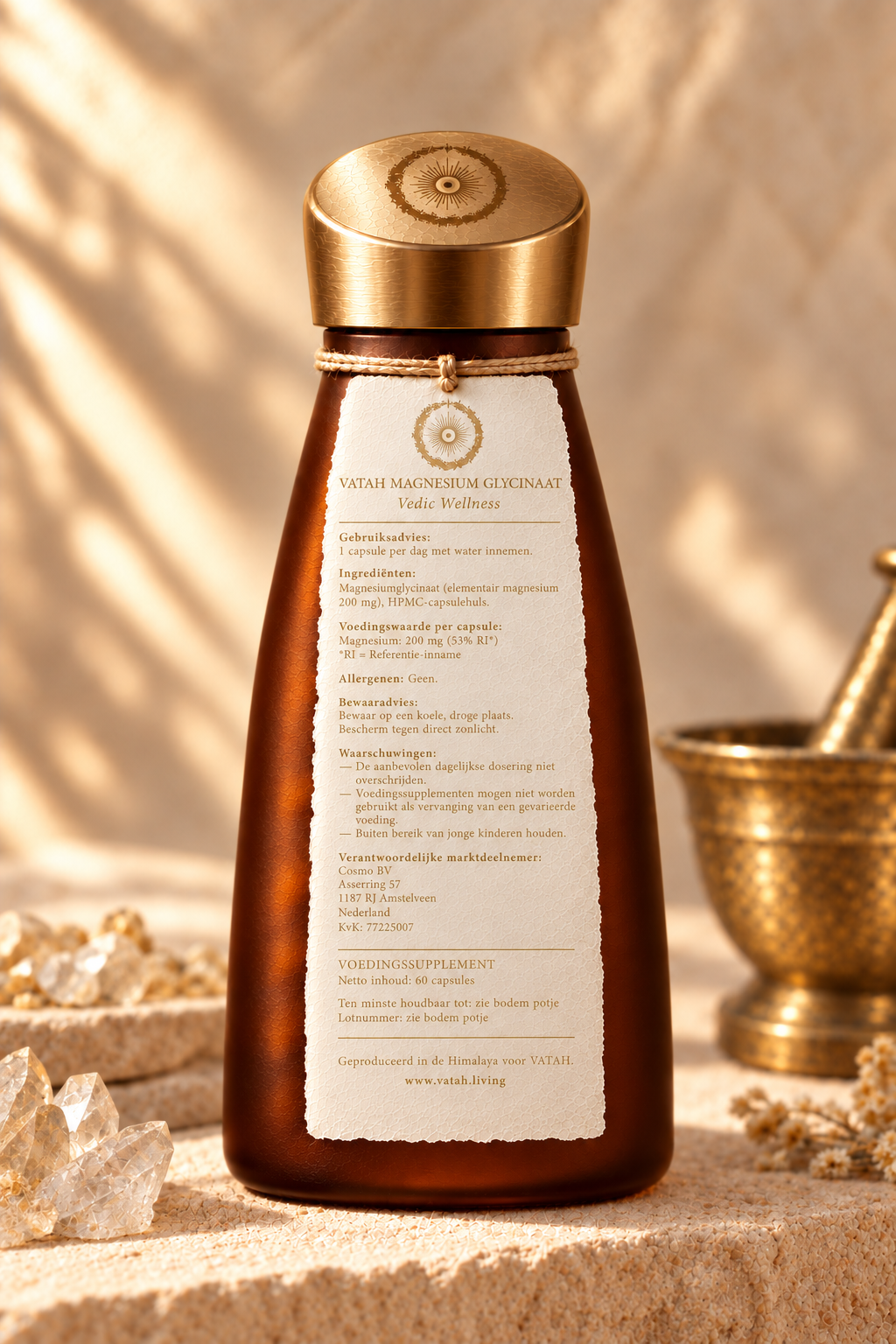 VATAH Magnesium Glycinaat — bottle back label