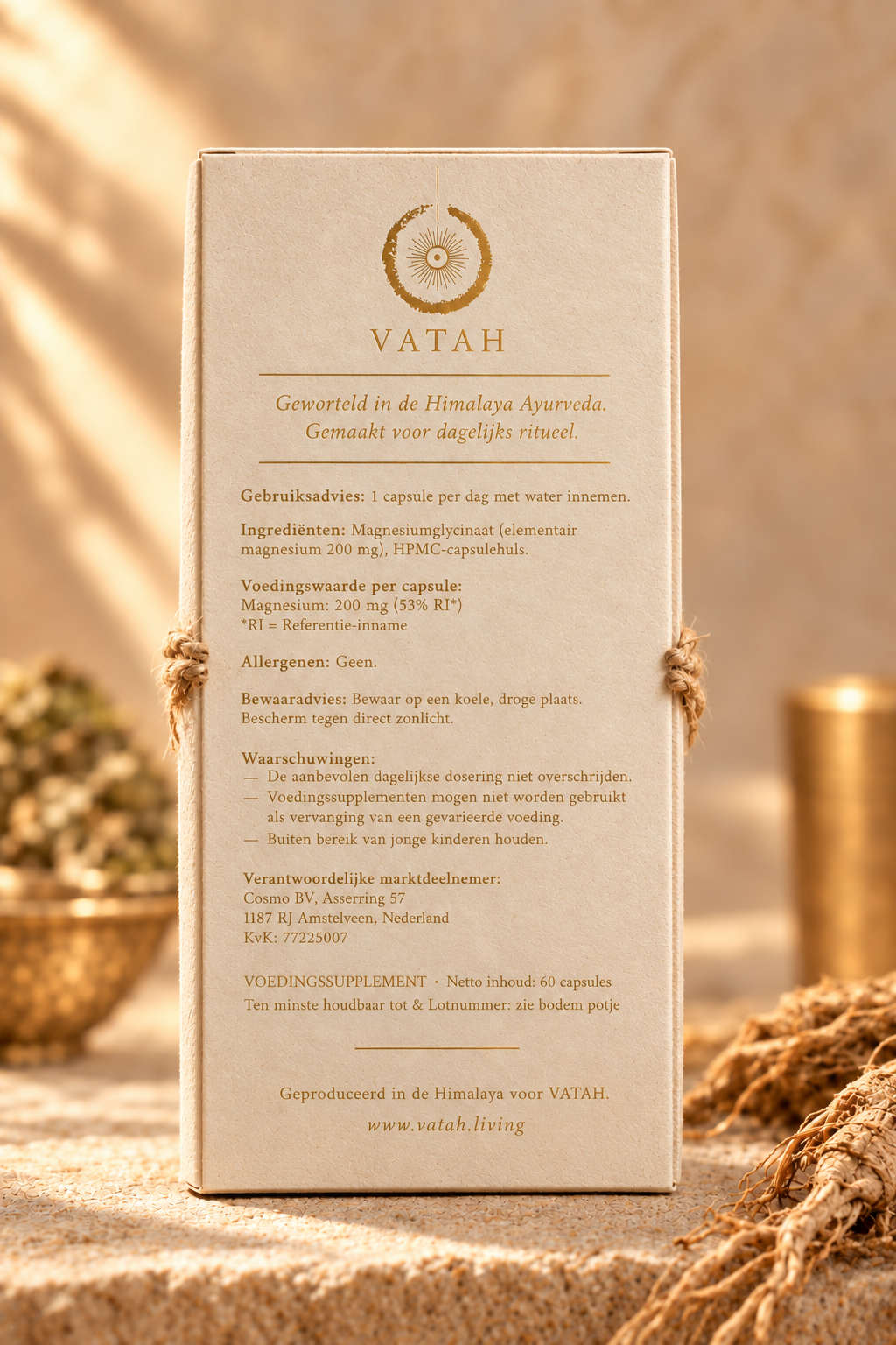 VATAH Magnesium Glycinaat — box back label