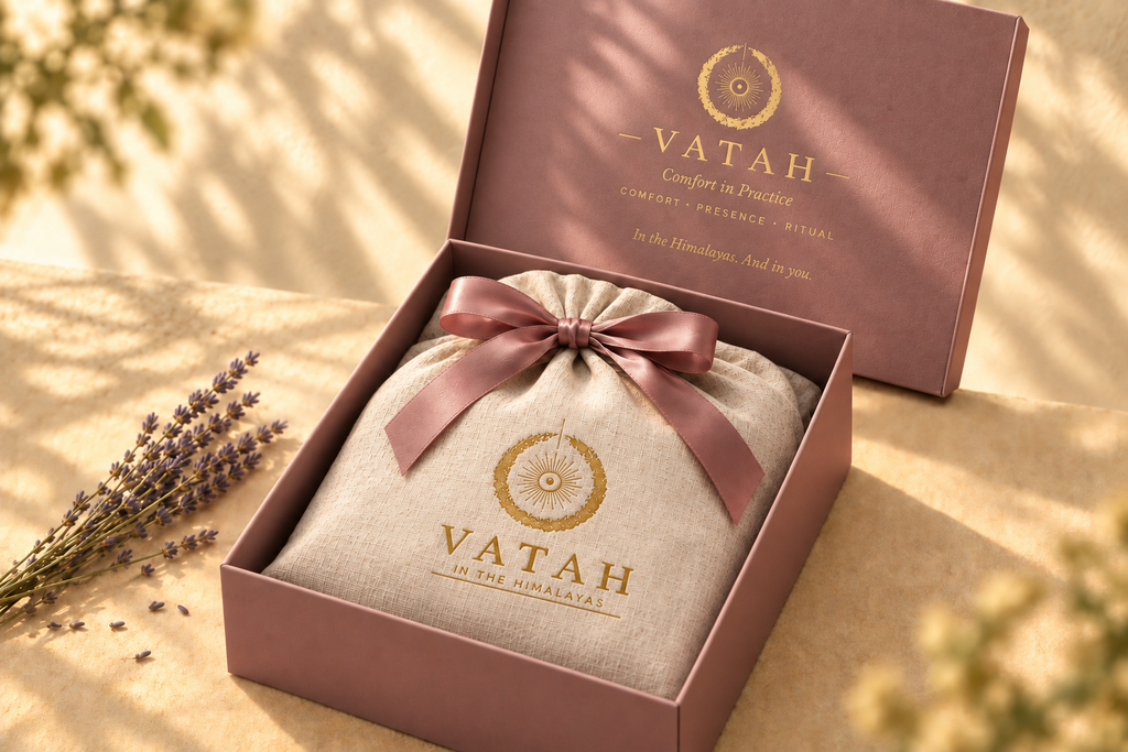 VATAH Meditation Cushion Cover — gift box open