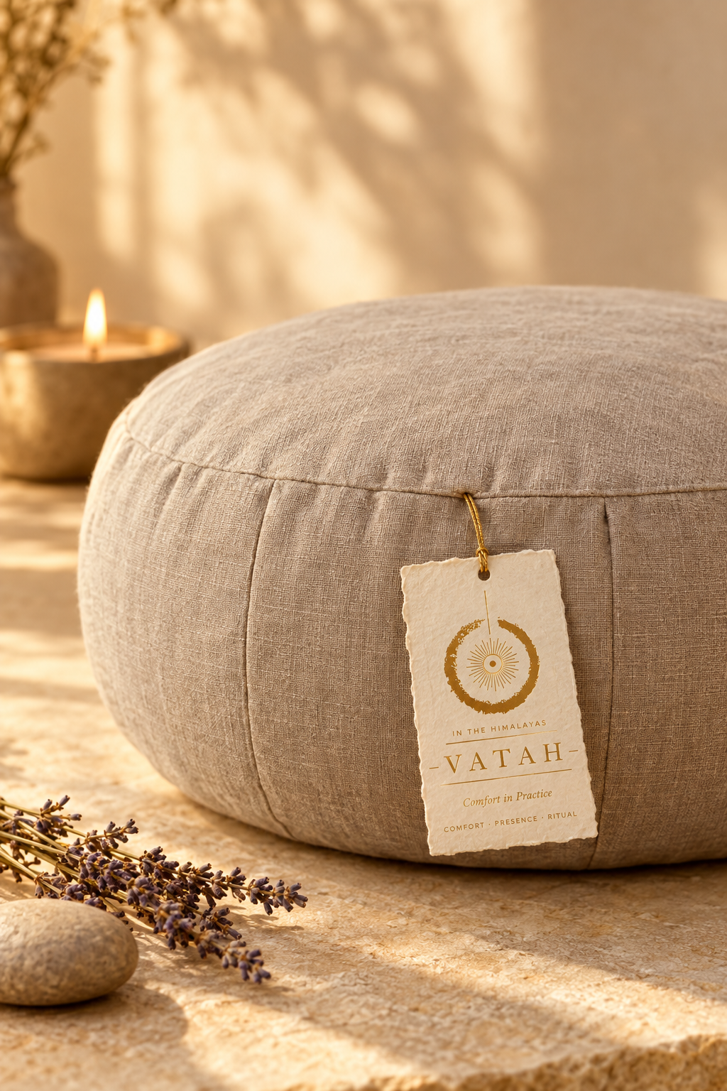 VATAH Meditation Cushion Cover — product on cushion