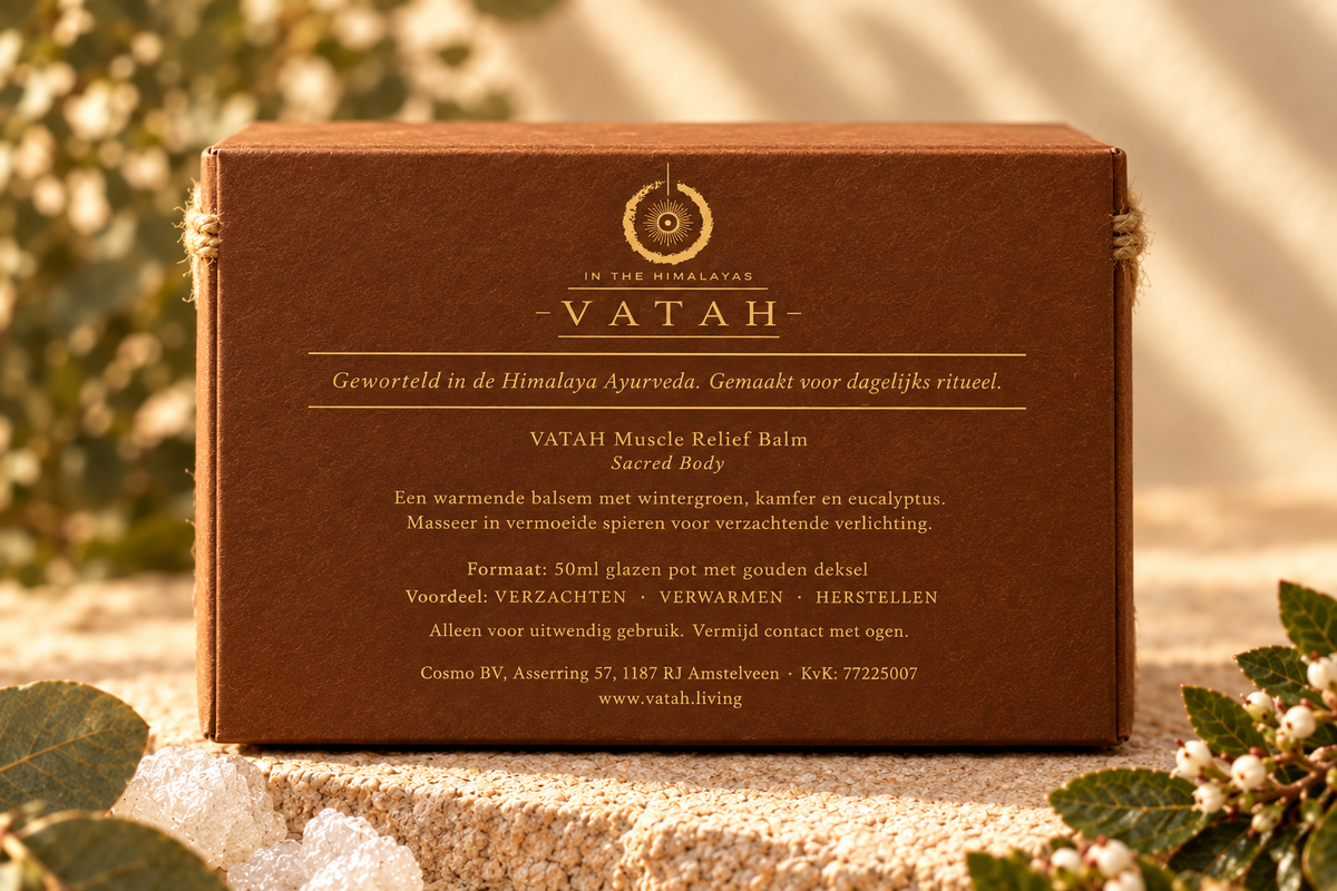 VATAH Muscle Relief Balm — box back label