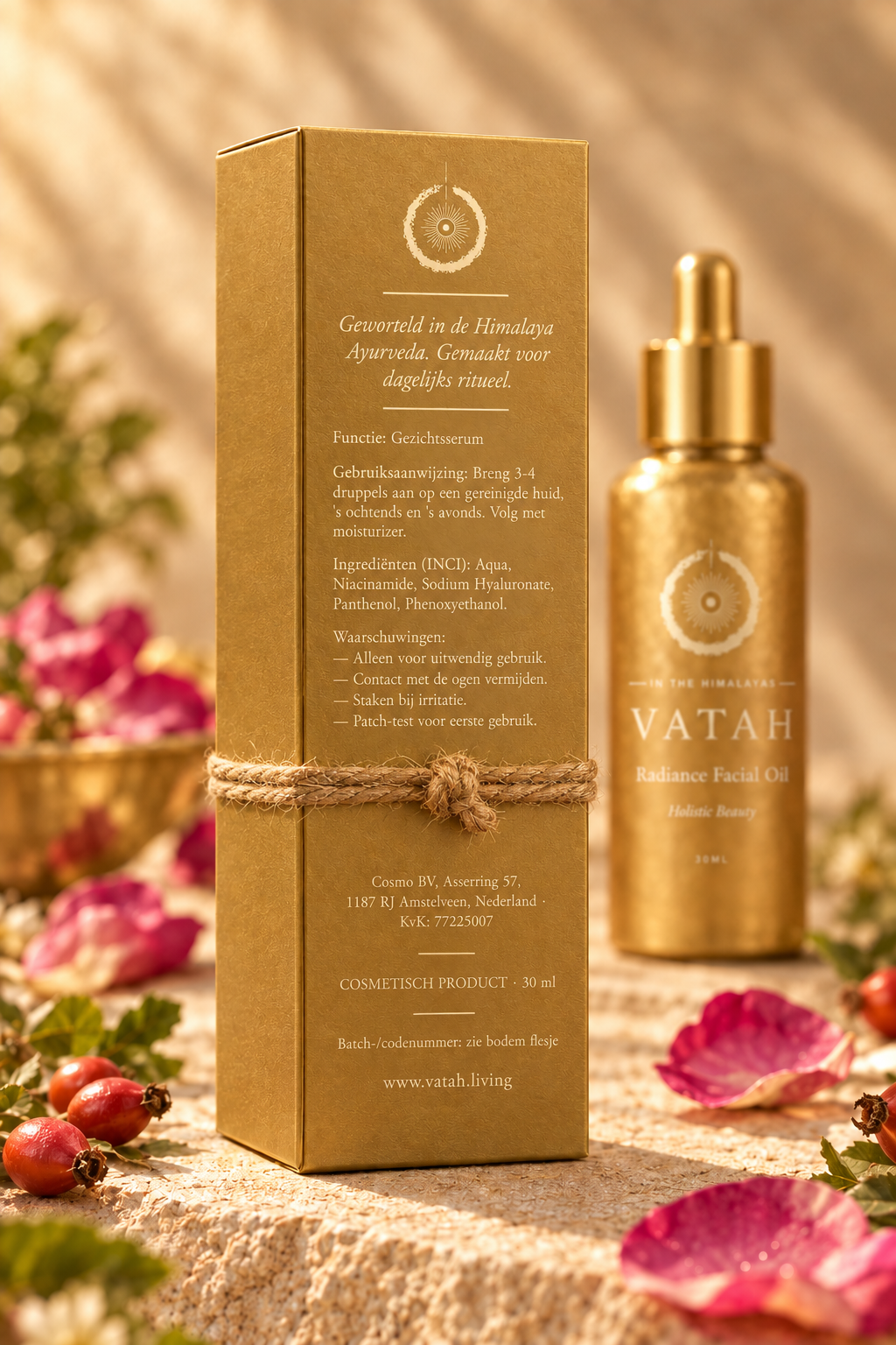 VATAH Niacinamide Serum — box back label