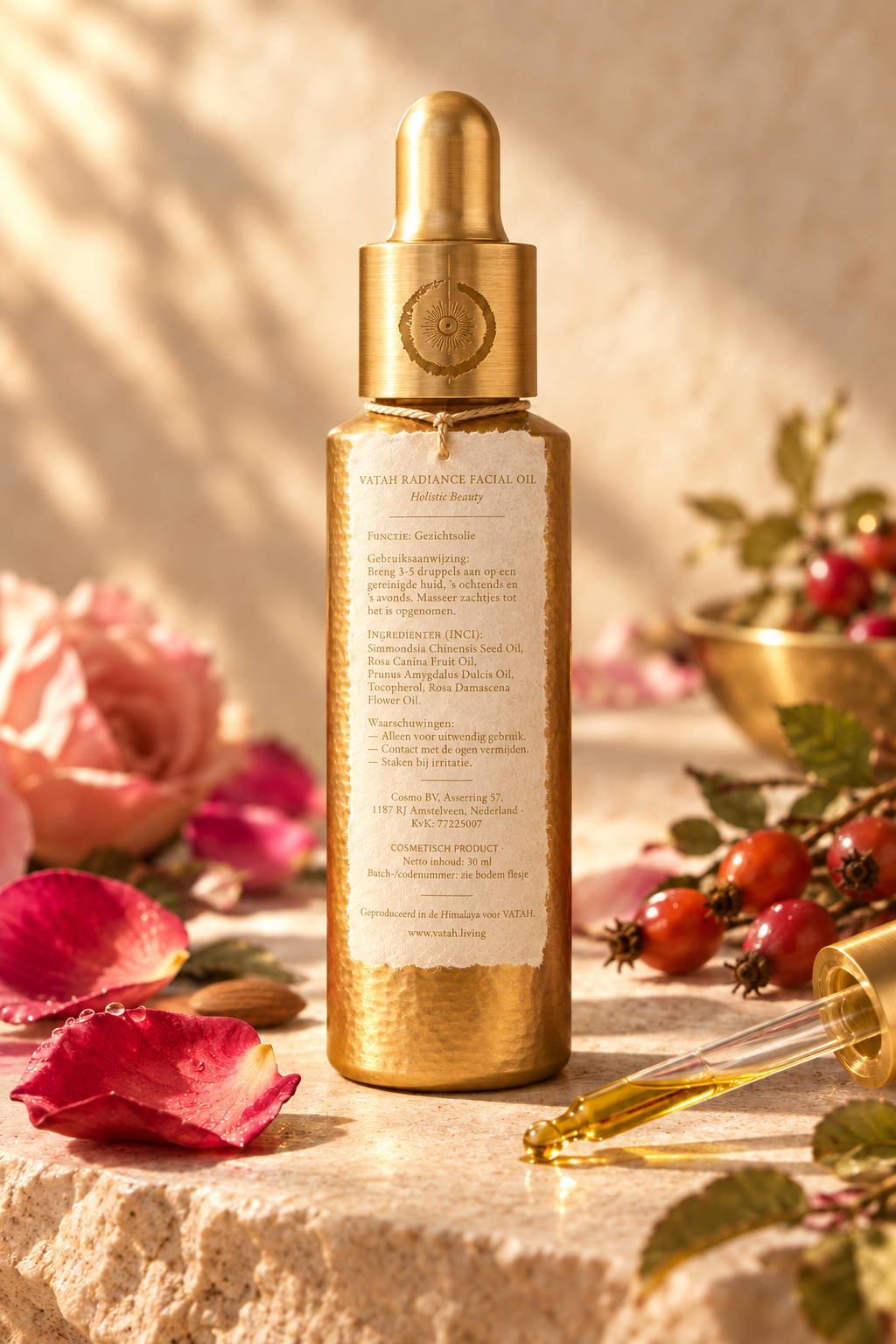 VATAH Radiance Facial Oil — bottle back label
