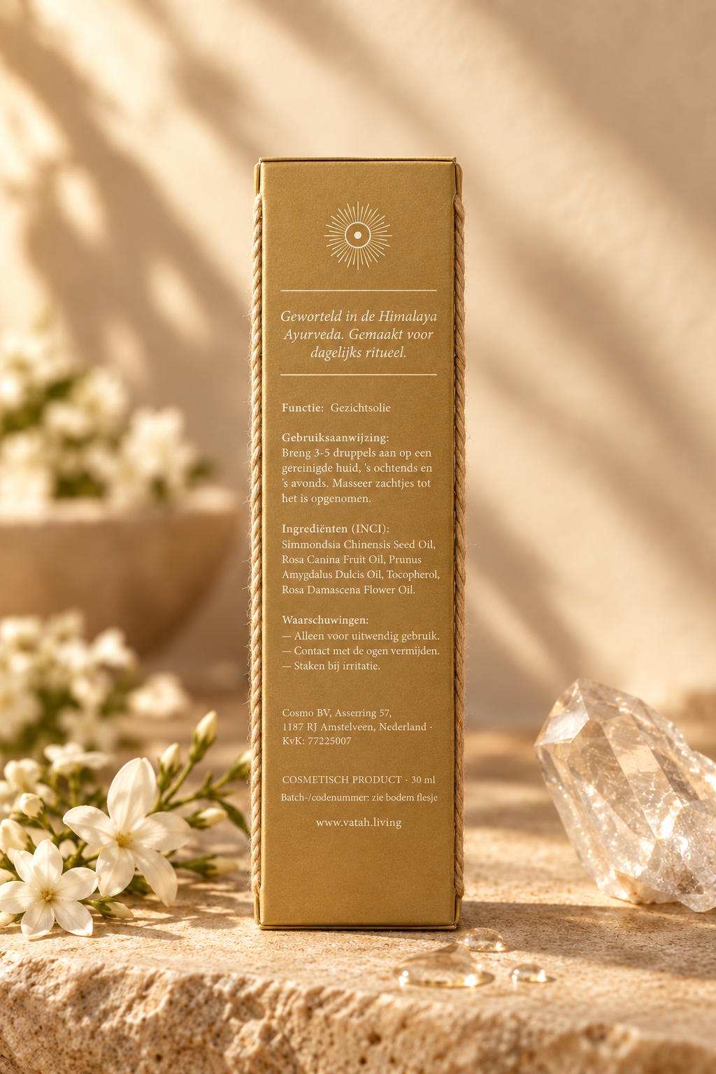 VATAH Radiance Facial Oil — box back label