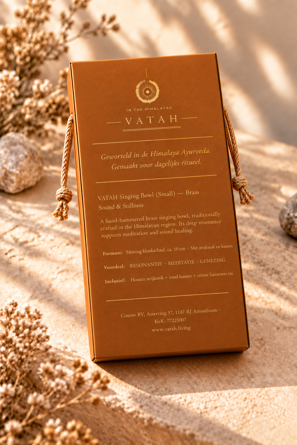 VATAH Singing Bowl — box back label
