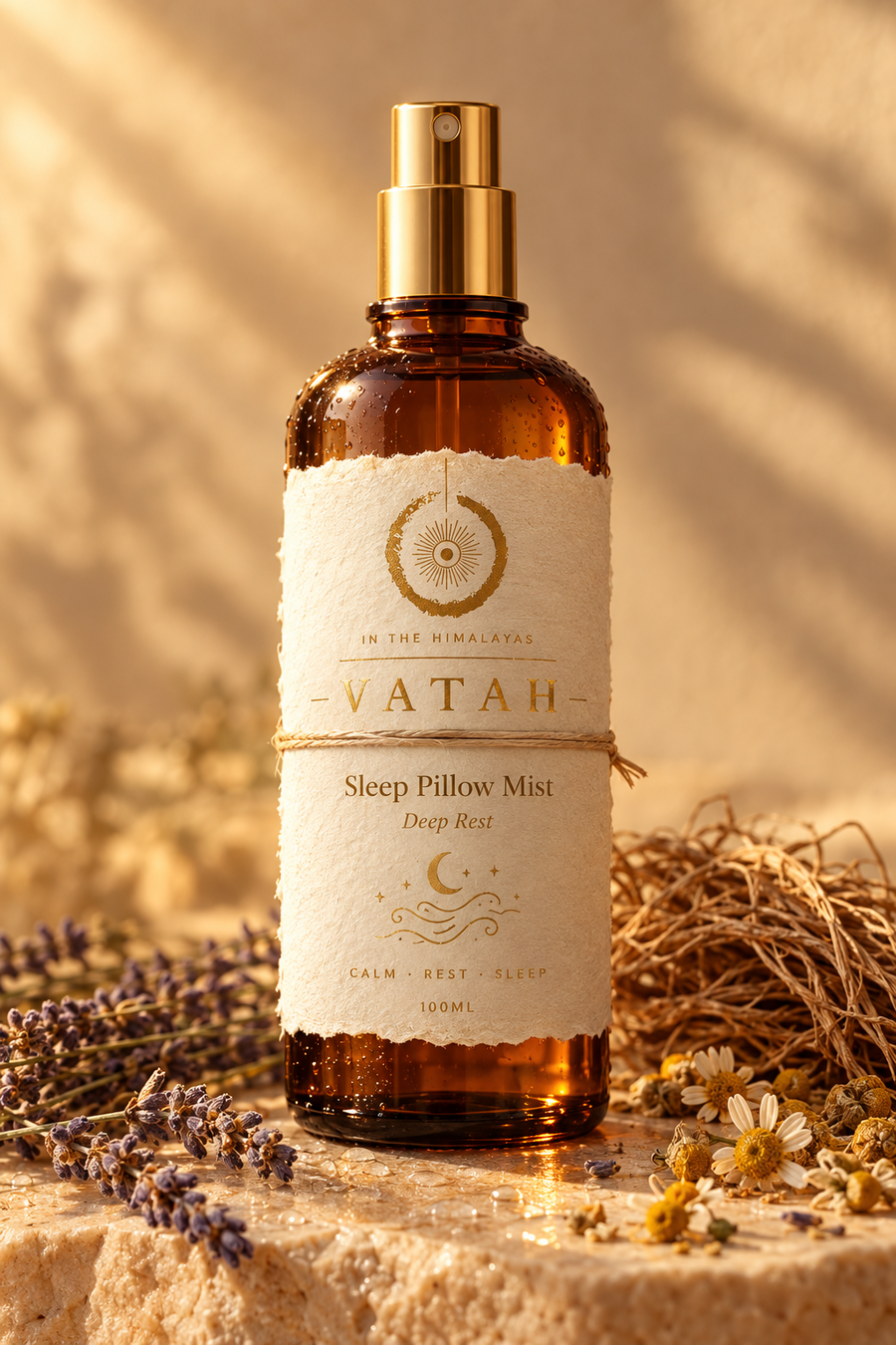 VATAH Sleep Pillow Mist — amber bottle product shot