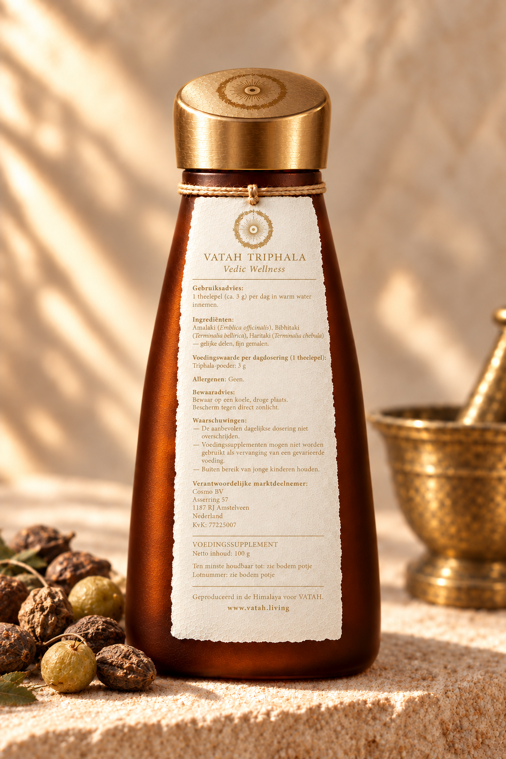 VATAH Triphala — bottle back label
