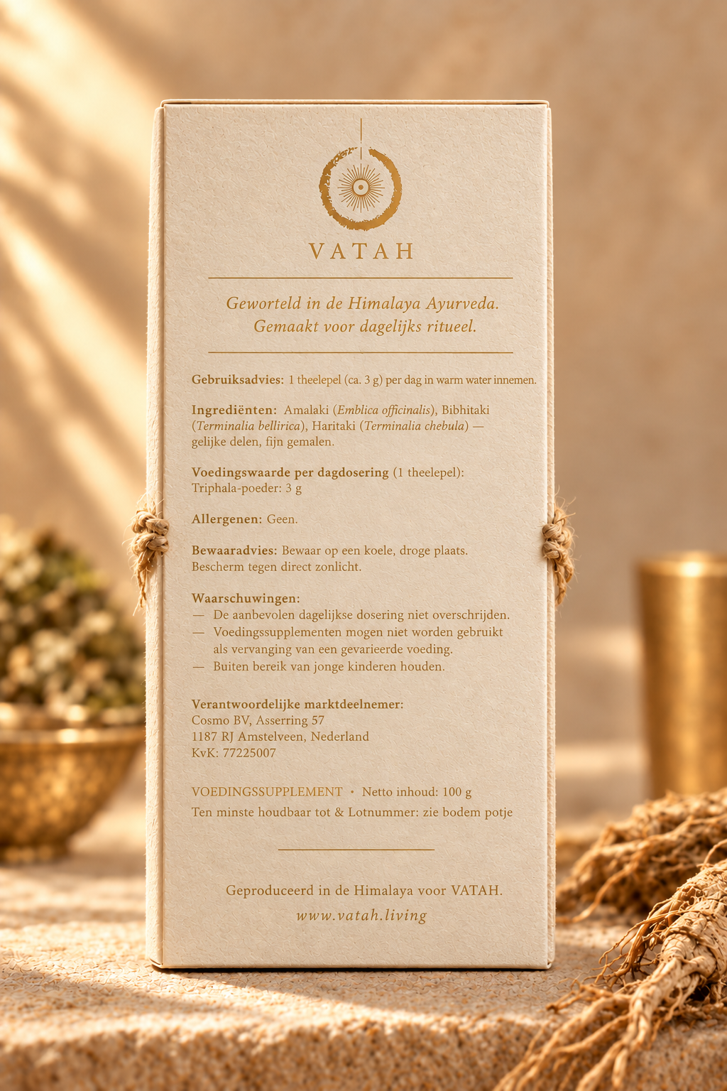 VATAH Triphala — box back label