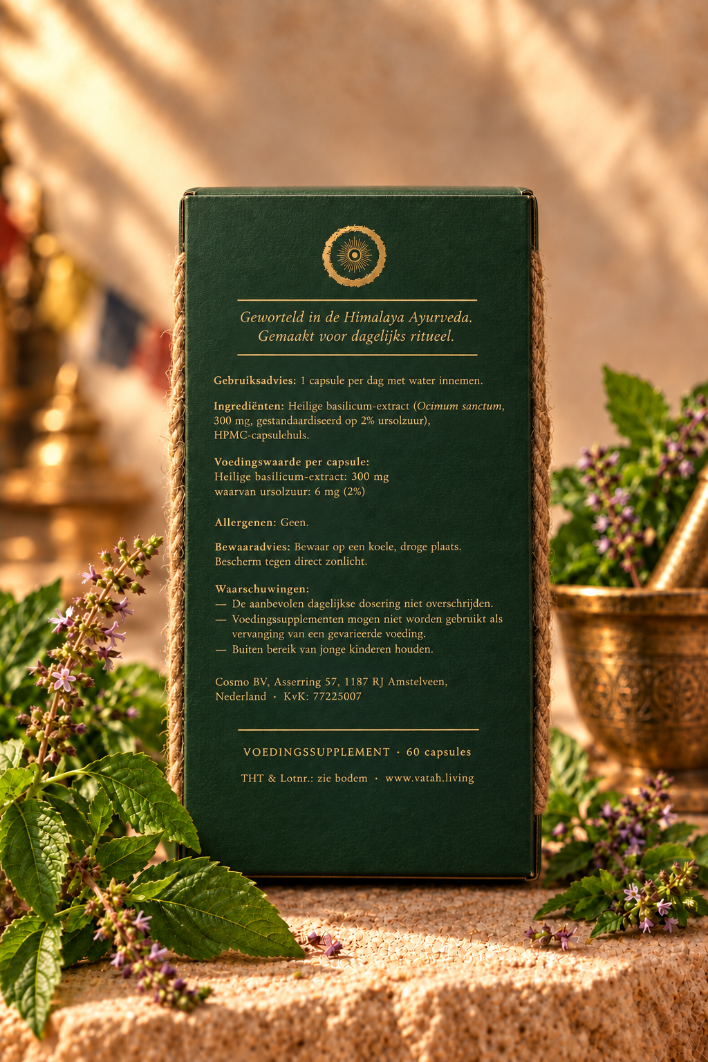 VATAH Tulsi — box back label