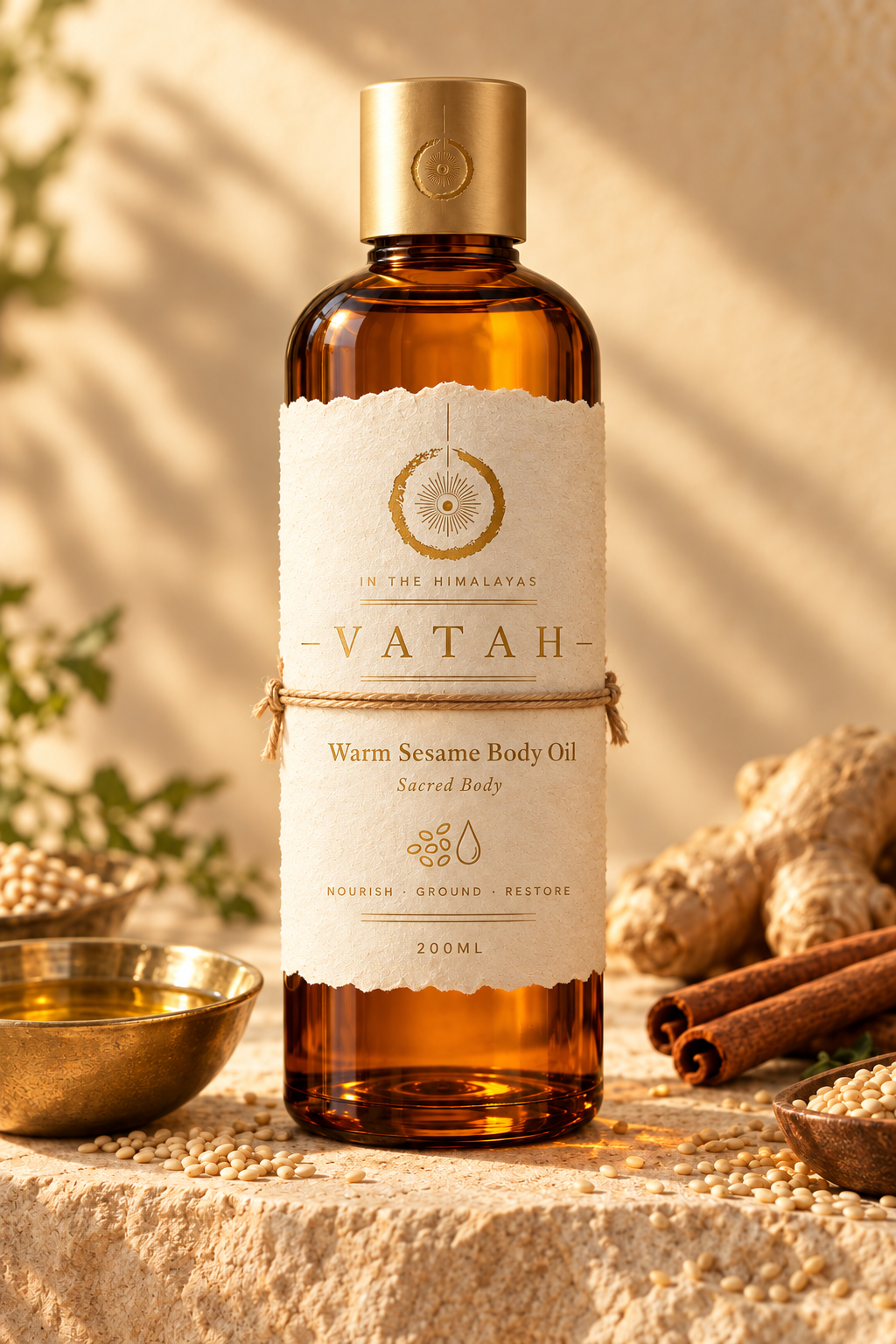 VATAH Warm Sesame Body Oil — bottle front